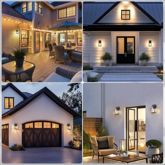 PARTPHONER Dusk to Dawn Outdoor Light Fixtures, 2-Pack Sensor Porch Lights, Waterproof Exterior Wall Sconce Lighting Lamp, Waterproof Wall Lantern for House, Doorway, Garage (Black) - Image 7
