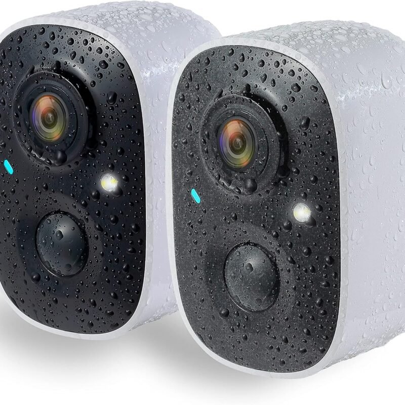 Geekee Security Cameras Wireless Outdoor 2-Way Talk Battery Powered Wi-Fi Cameras for Outside and Indoor 1080P Night Vision AI Motion Detection Siren Alarm IP65 Weatherproof 2-Pack
