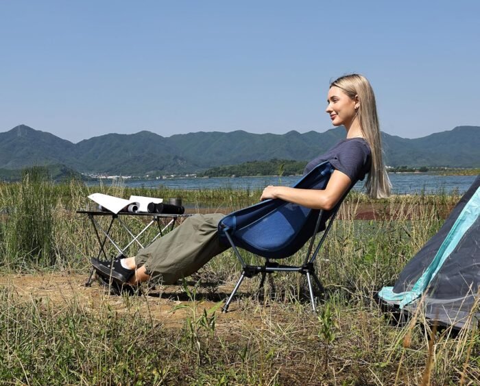 MARCHWAY Lightweight Folding Camping Chair, Stable Portable Compact for Outdoor Camp, Travel, Beach, Picnic, Festival, Hiking, Backpacking, Supports 330Lbs (Dark Blue) - Image 2