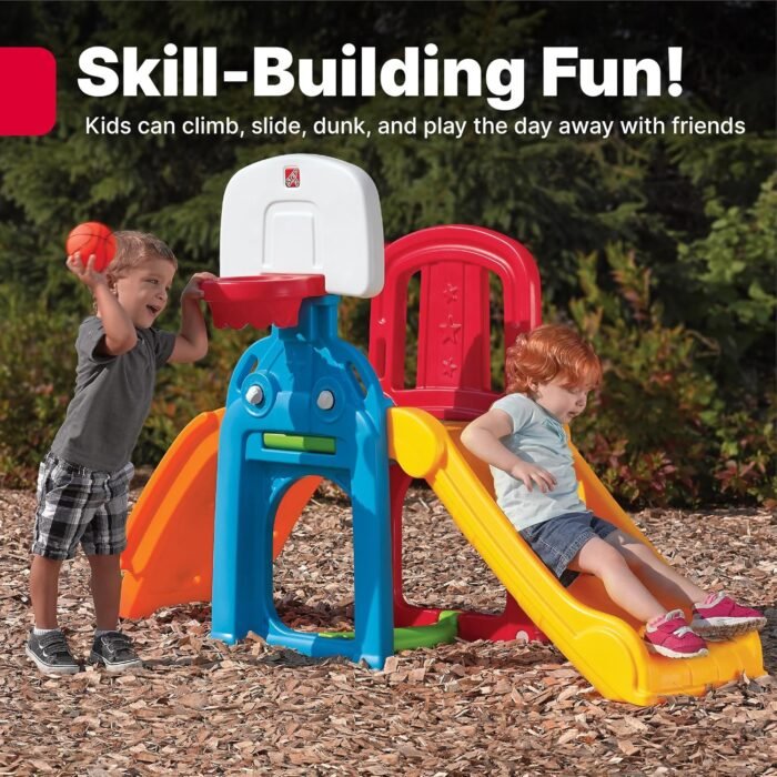 Step2 Game Time Sports Climber, Kids Indoor/Outdoor Playset, Backyard Playground Set, Slide, Climbing Wall, Basketball Hoop, Outside Jungle Gym, For Toddlers 2-6 Years Old - Image 2