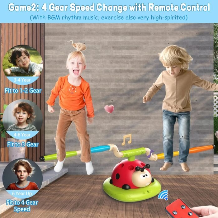 Engfa 3 In 1 Musical Jump, Toss Ring Game Toys, Stomping Launch Rocket Launcher for Kids Toys for Girls Boys 3-5, Sports & Outdoors Toys for Ages 5-7 with Remote Control Outside Toys for Kids Ages 4-8 - Image 4