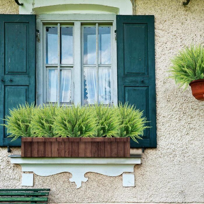 12 Bundles Artificial Plants, Fake Boston Fern Greenery Outdoor UV Resistant No Fade Faux Plastic Plants Garden Porch Window Box Decorating… - Image 5