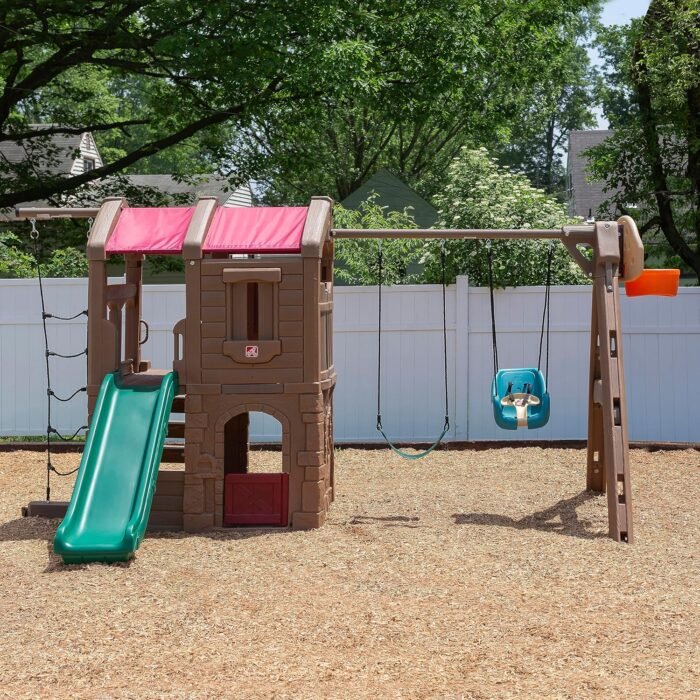 Step2 Infant to Toddler Swing, Baby Outdoor Swing, Backyard Bucket Style Swing Seat, Secure Harness, Outside Weather-Resistant Rope, Attach to Playset, For Toddlers 9 Months -3 Years Old - Image 5