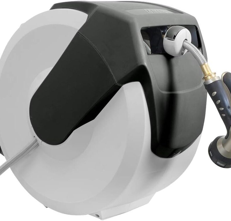 AMES 2416500 NeverLeak AutoWinder Retractable Wall Mount Reel 100-Foot Hose Capacity