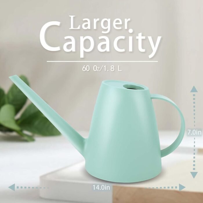 Watering Can for Indoor Plants, Small Watering Cans for House Plant Garden Flower, Long Spout Water Can for Outdoor Watering Plants 1. 8L 1/2 Gallon (Green) - Image 2