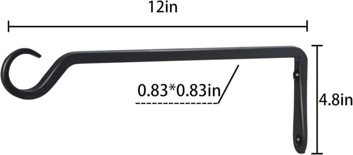 12inch 4 Pack Plant Hanger, Sturdy Hanging Plant Hangers Outdoor, Bird Feeder Hanger for Bird Feeders, Planters, Lanterns, Wind Chimes Indoor Outdoor, Upgrade Black - Image 8