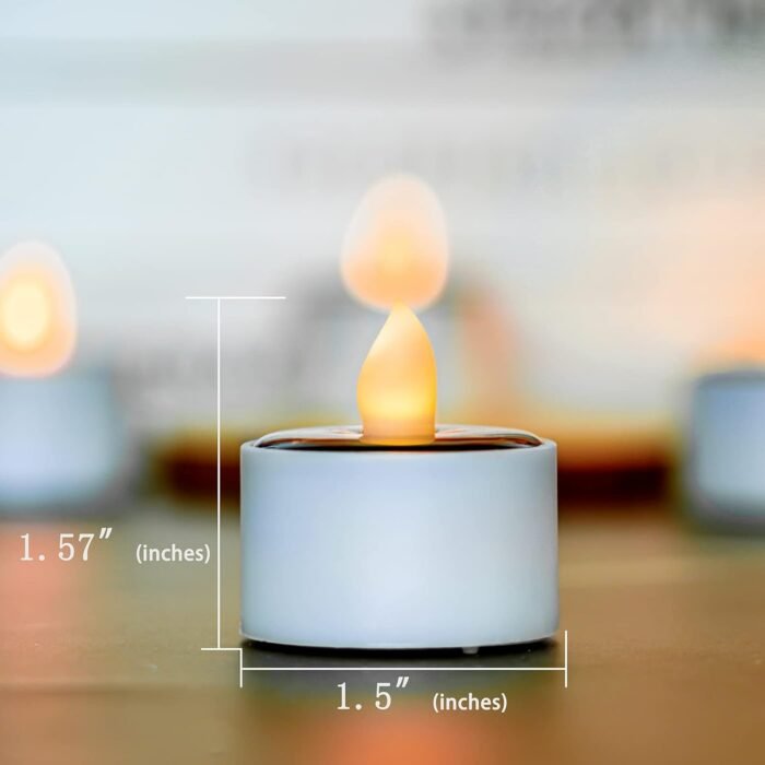 Homemory Solar Tea Lights Outdoor Waterproof, Dusk to Dawn Outdoor Lighting, Reusable LED Tea Light Candles for Lantern Garden Camping and Home Decor, Pack of 8, Warm White - Image 4