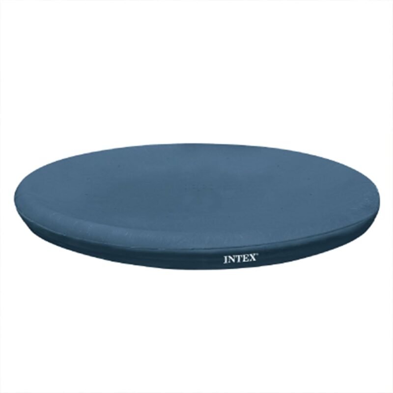 Intex 28026E UV Resistant Deluxe Debris Pool Cover for 13-Foot Intex Easy Set Above Ground Swimming Pool, Vinyl Round Cover with Drain Holes and Nylon Tie-Down Ropes, Blue