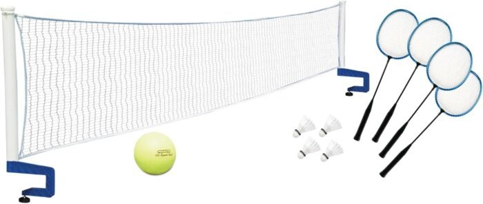 Poolmaster 72786 Above-Ground Pool Water Volleyball and Badminton Pool Game with Bracket Mounts White 16-Feet
