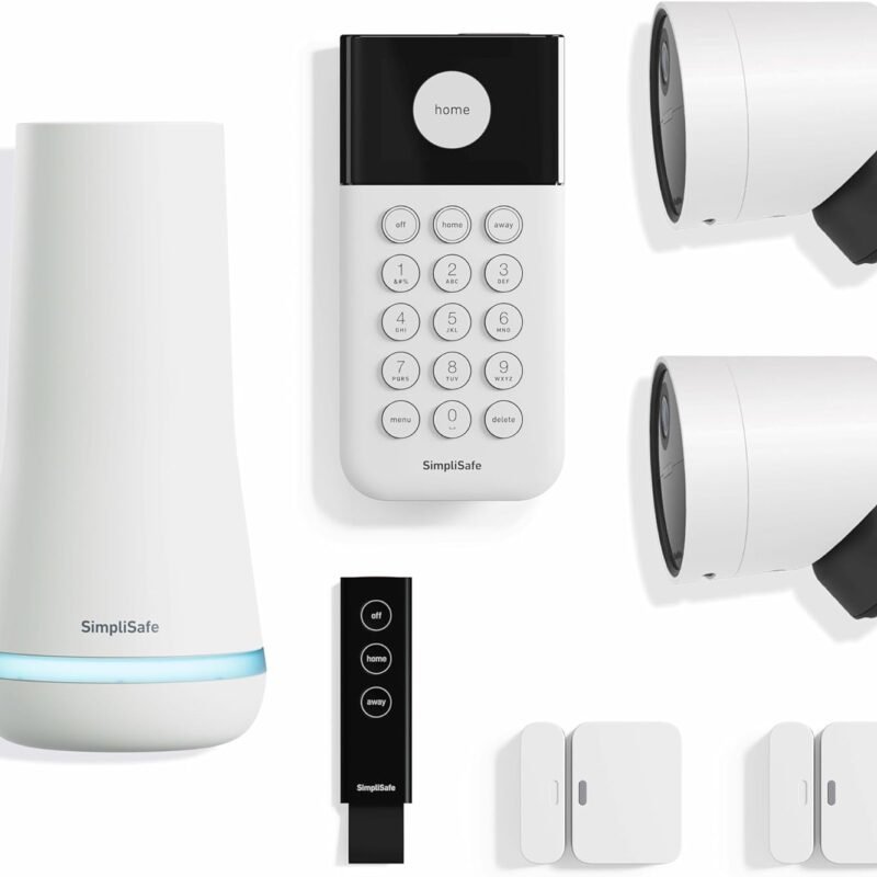 SimpliSafe 7 Piece Wireless Outdoor Camera Home Security System - Optional 24/7 Professional Monitoring - No Contract - Compatible with Alexa and Google Assistant