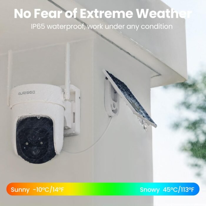 2K Security Cameras Wireless Outdoor, Solar Powered Camera for Home with 360° Viewing, PIR Motion Detection, Color Night Vision, 2.4Ghz WiFi, 2-Way Audio, Cloud/SD, Works with Alexa - Image 8