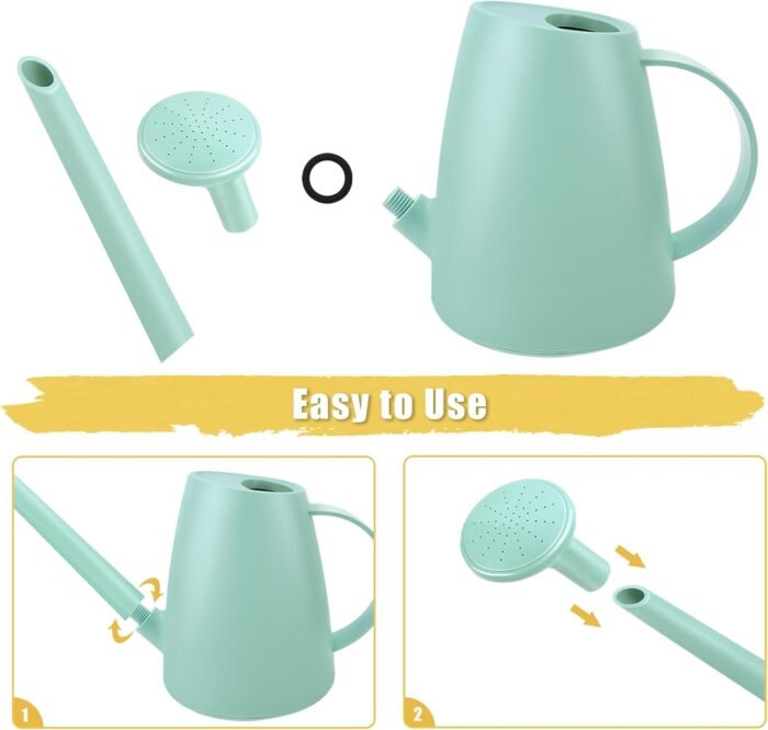 Watering Can for Indoor Plants, Small Watering Cans for House Plant Garden Flower, Long Spout Water Can for Outdoor Watering Plants 1. 8L 1/2 Gallon (Green) - Image 3