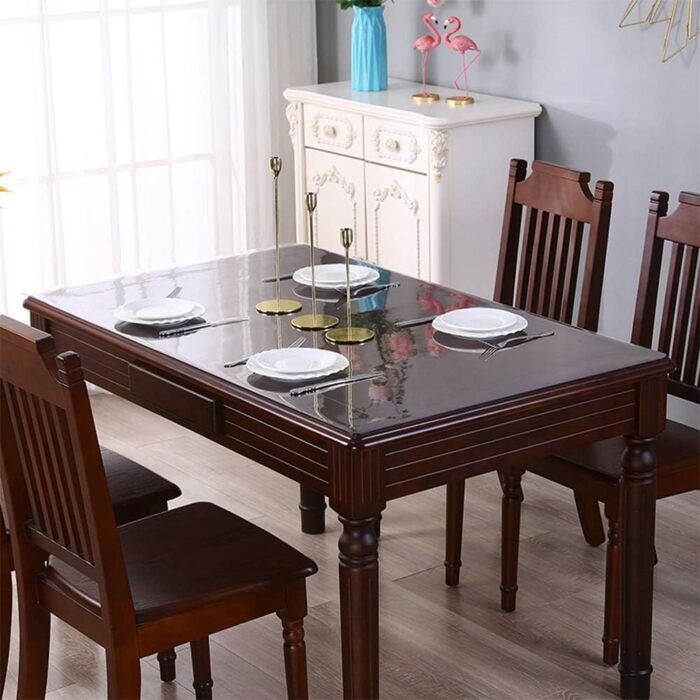 1.5mm Thick Custom Clear Plastic Table Protector Cover for Garden Table Coffee Table Outdoor Table -34x34 Square Glass PVC Desk Mat Pad Crystal Vinyl Tablecloths Waterproof Heat Resistant Non-Slip - Image 3