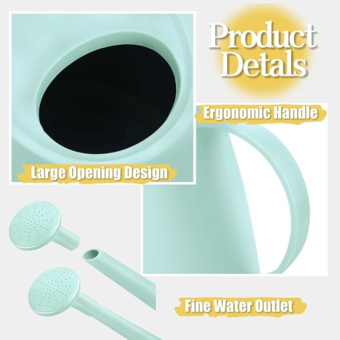 Watering Can for Indoor Plants, Small Watering Cans for House Plant Garden Flower, Long Spout Water Can for Outdoor Watering Plants 1. 8L 1/2 Gallon (Green) - Image 6