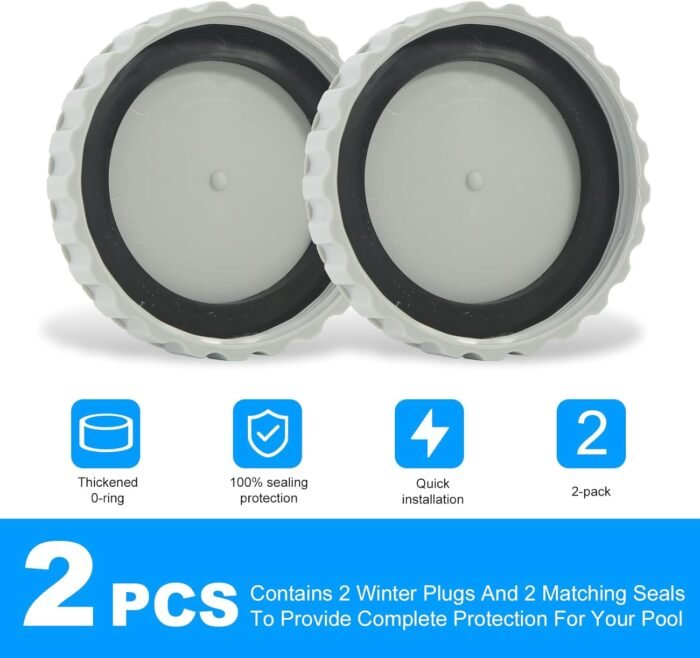 2Pcs Winter Plug Set Compatible with Pool Seal Pool Plugs for Above Ground Pool, Thickened Sealing Gasket, Freeze-Proof and Leak-Proof, Above Ground Pool Return Winter Plug - Image 7