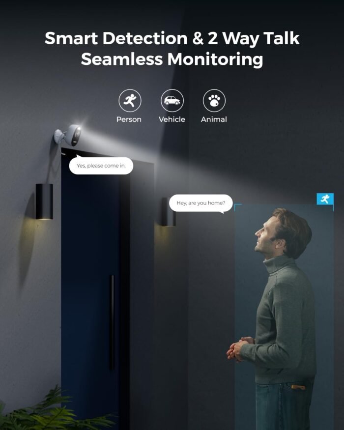 REOLINK Wireless Outdoor Security Camera Lumus 2K, Upgraded 4MP Spotlight Color Night Vision, 2.4/5GHz Dual-Band WiFi Plug in Camera, Smart Person/Vehicle/Animal Detection, Two-Way Talk, Local Storage - Image 3