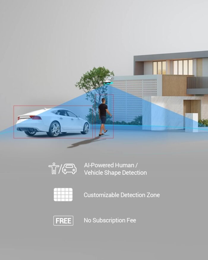 EZVIZ Outdoor Auto-Tracking Camera, 3K, 12 Pre-Set dots Tracking,360° Visual Coverage, Waterproof, Color Night Vision, AI-Powered Person and Vehicle Detection,Two-Way Talk| C8W Pro 3K (4mm) - Image 4
