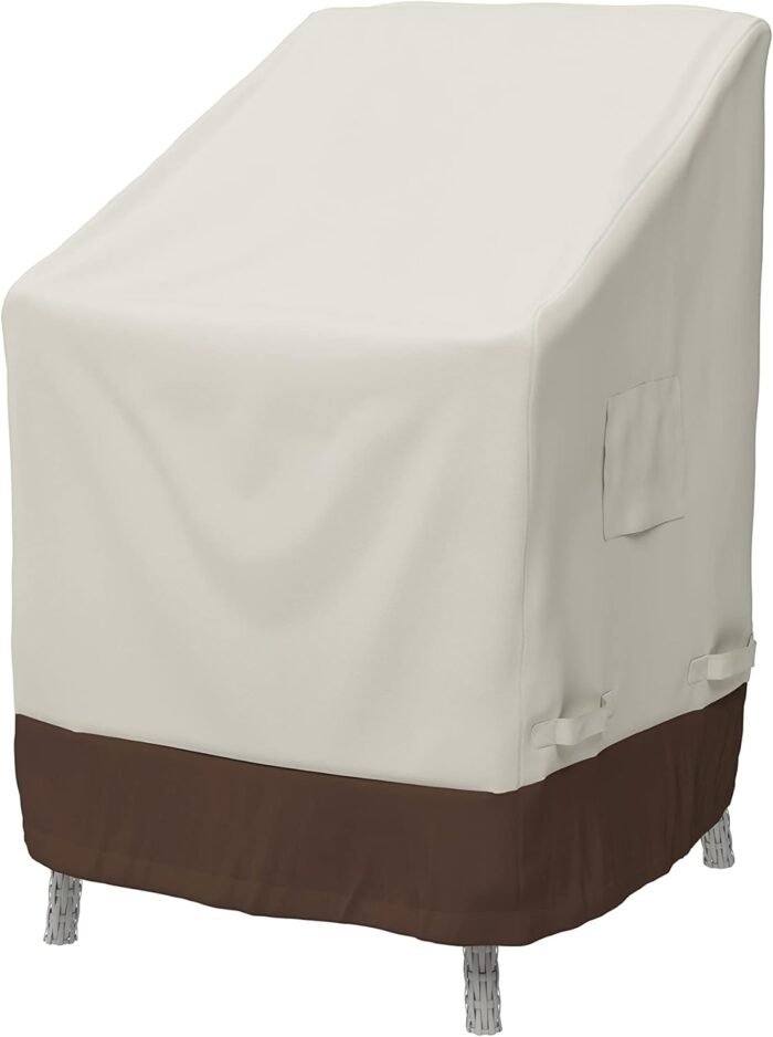 Amazon Basics Outdoor Patio Chair Covers Waterproof, Anti-UV, Durable, Set of 2, Beige/Tan