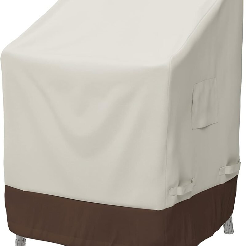 Amazon Basics Outdoor Patio Chair Covers Waterproof, Anti-UV, Durable, Set of 2, Beige/Tan