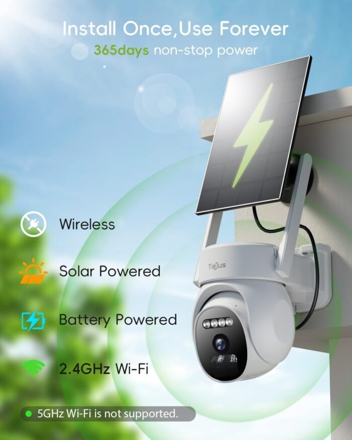 Security Cameras Wireless Outdoor 2Packs, 2K Solar WiFi Cameras for Home Security Outside, Battery Powered Surveillance Camera, Color Night Vision/Motion Sensor/Compatible with Alexa - Image 4
