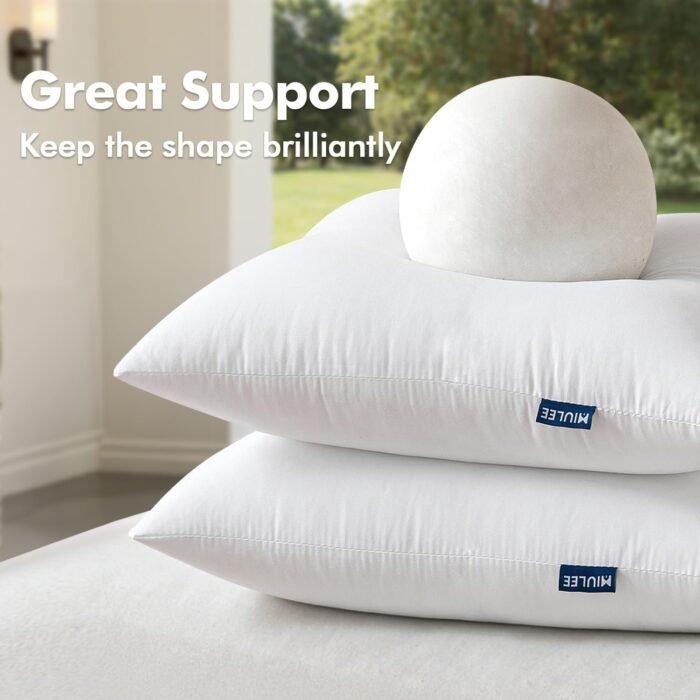 MIULEE Pack of 2 12x20 Outdoor Pillow Inserts, Outdoor Throw Pillows Water-Resistant Decorative Premium Lumbar Pillow Stuffer Sham for Porch Swing Couch Sofa Cushion Patio Furniture - Image 4