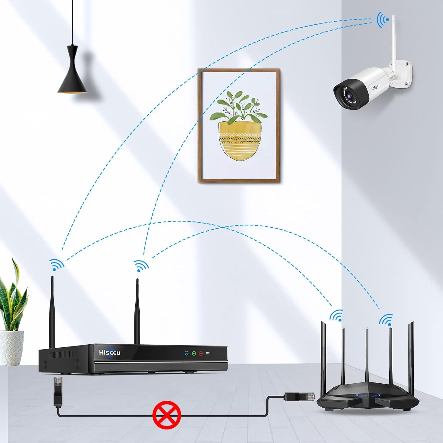 【Wireless Pro,Plug & Play】 Hiseeu 2.5K 5MP WiFi Security Camera System Outdoor,Expandable 16CH 8MP NVR, 1TB HDD,Spotlight,2 Way Audio, IP66 Waterproof, Motion Alert, DC Power Plug-in, 24/7 Recording - Image 6