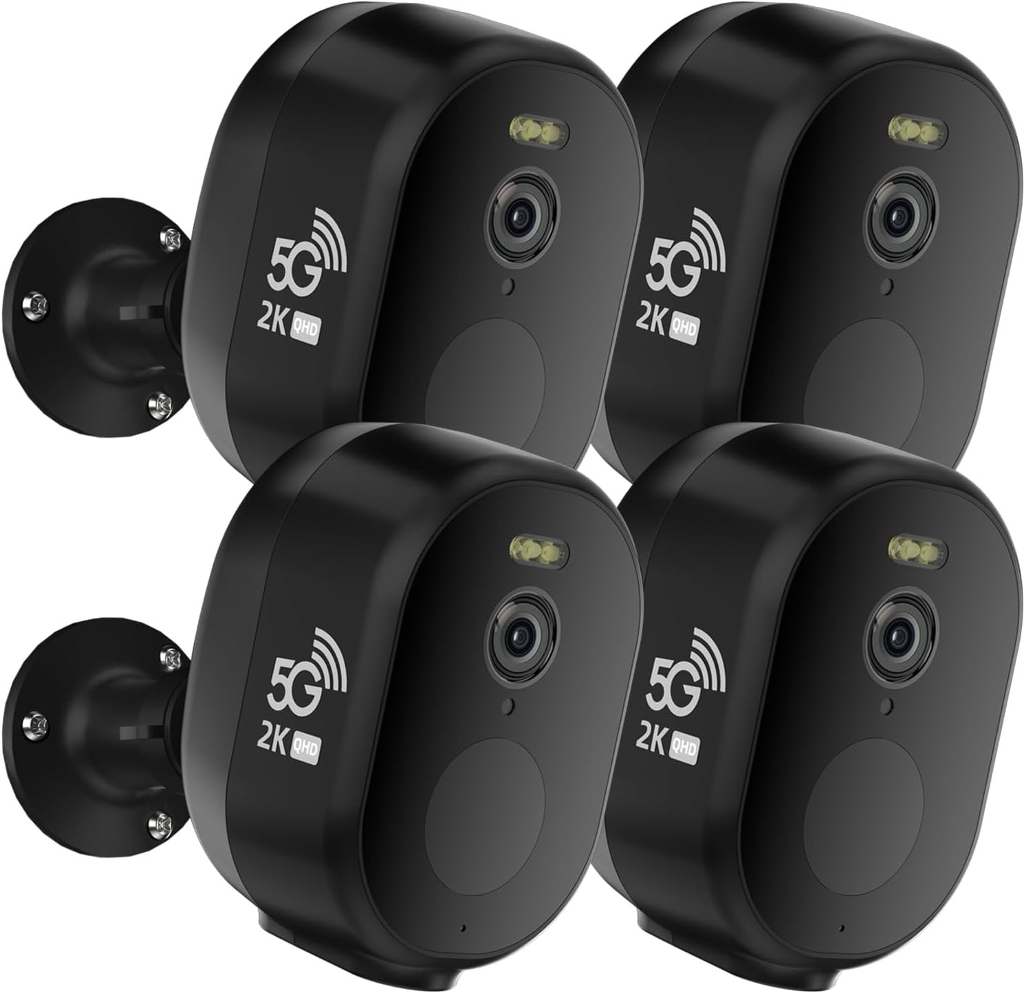 2.4GHz & 5GHz WiFi Security Cameras Wireless Outdoor, 2K/3MP QHD Home Security System 4-Cam Kit with 130°-Wide View, Night Vision, Spotlight,IP65 Waterproof, Support Alexa,Cloud/SD