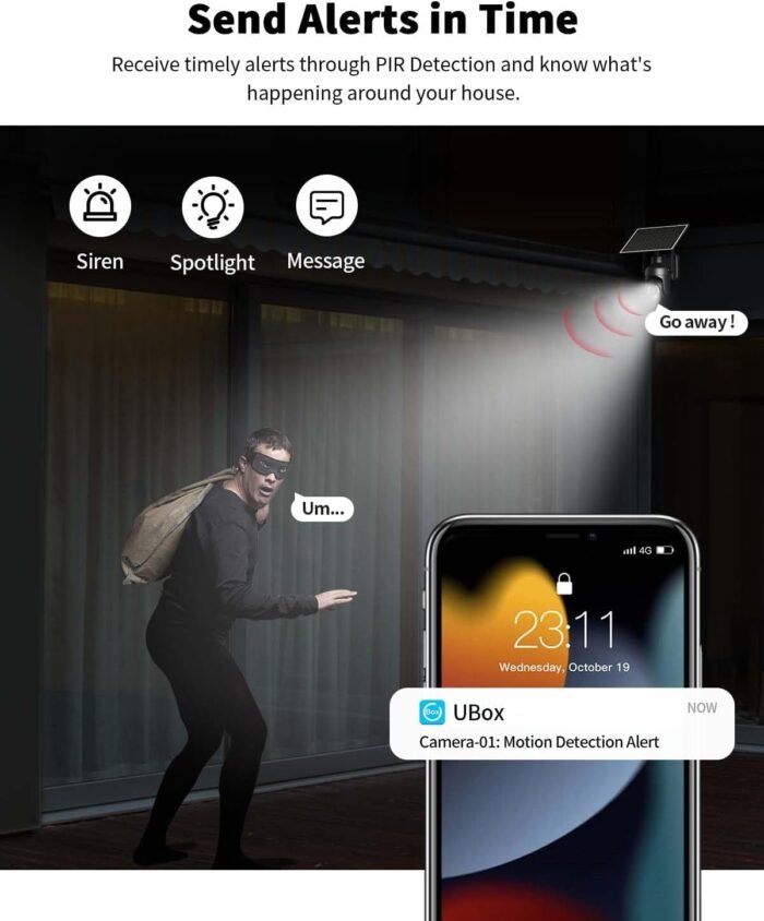 Cellular Security Cameras-Built-in 4G LTE SIM Card, Unlimited Data Plan, 360° Live View, Motion Alerts, Remote Access, 2K Color Night Vision, Solar Outdoor Camera Wireless with No WiFi Needed - Image 4