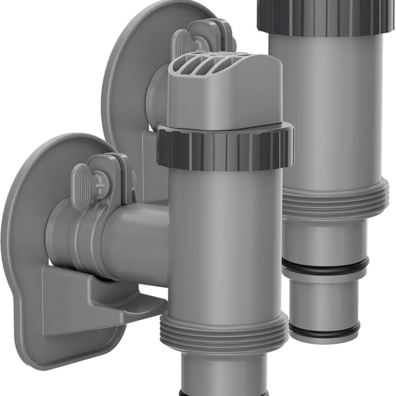 Above Ground Swimming Pool Plunger Valve & Swimming Pool Pipe Holder Set- Replacement Pool Accessories Compatible with Intex Pools (2 Each)