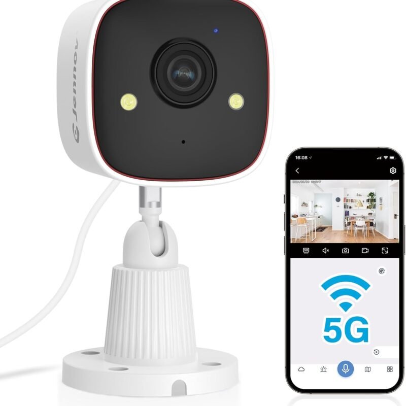 Jennov Outdoor/Indoor Security Cameras 5Ghz/2.4Ghz, 2K HD WiFi/Color Night Vision/Motion Detection /2-Way Audio/IP66 Waterproof Pet Dog Cat Baby Monitor Camera for Home Security