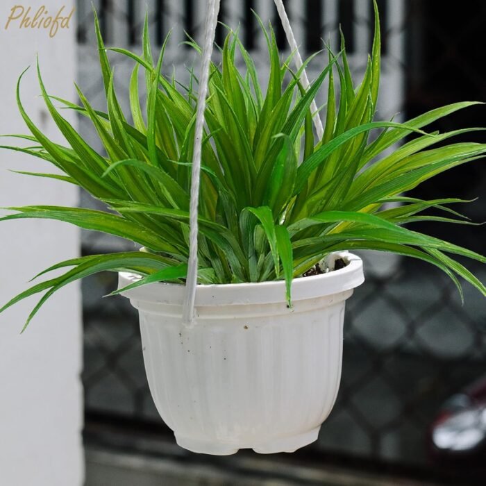 16Pcs Artificial Grass Fake Plants 17.3in 16 Leaves Outdoor Fake Grass UV Resistant Greenery Plastic Plants for Home Window Garden Patio Hanging Planter Pathway Front Porch Décor Green - Image 5