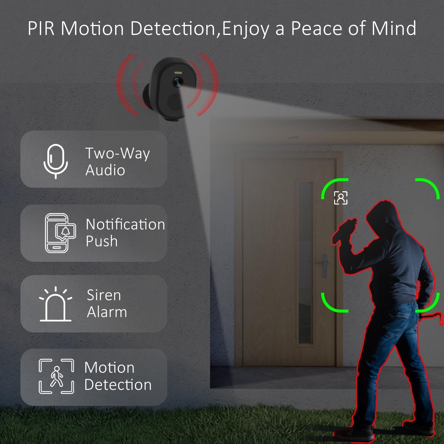 2.4GHz & 5GHz WiFi Security Cameras Wireless Outdoor, 2K/3MP QHD Home Security System 4-Cam Kit with 130°-Wide View, Night Vision, Spotlight,IP65 Waterproof, Support Alexa,Cloud/SD - Image 3