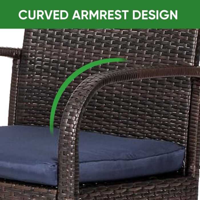 Outdoor Wicker Patio Dining Chairs with Padded Cushions Set of 2: Porch Rattan Chairs Club Chairs with High Back and Deep Seating 350lbs, Brown - Image 5