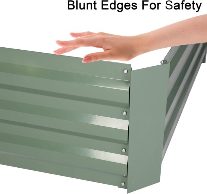 LUCKYERMORE Galvanized Raised Garden Bed Planter Box 4' x 3' x 1', Anti-Rust Coated Metal Garden Bed for Vegetables, Herbs, and Flowers - Outdoor Raised Planter Box, Green - Image 7