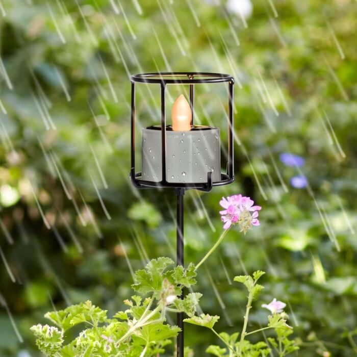 Homemory Solar Tea Lights Outdoor Waterproof, Dusk to Dawn Outdoor Lighting, Reusable LED Tea Light Candles for Lantern Garden Camping and Home Decor, Pack of 8, Warm White - Image 3
