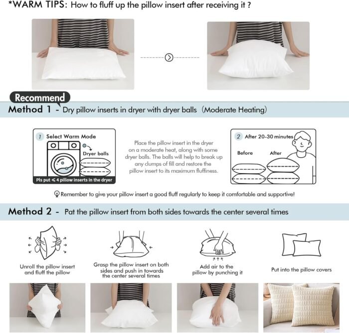 MIULEE Pack of 2 12x20 Outdoor Pillow Inserts, Outdoor Throw Pillows Water-Resistant Decorative Premium Lumbar Pillow Stuffer Sham for Porch Swing Couch Sofa Cushion Patio Furniture - Image 7