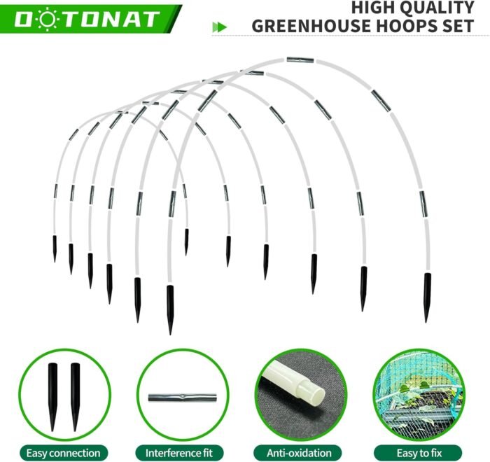 8FT Garden Hoops Grow Tunnel Kit - Rust-Free Fiberglass Frame for Raised Beds, 36pcs - DIY Plant Support for Garden Netting, Row Covers, and Greenhouse Protection - Image 4