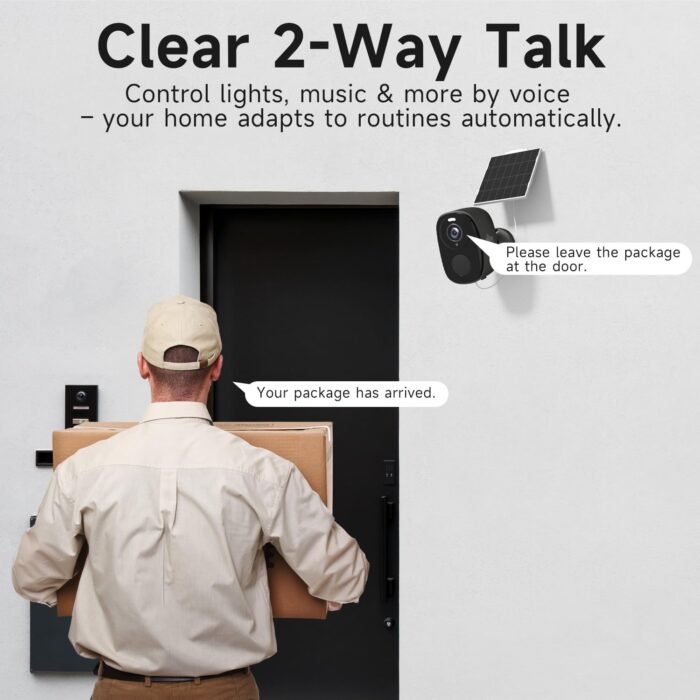 4pcs Solar Security Cameras Wireless Outdoor, 5G/2.4G WiFi Cameras with Solar Panel,2K Camera for Home Security with AI Detection, Siren,Color Night Vision, 2-Way Talk, IP65, Works/Alexa, Cloud/SD - Image 7