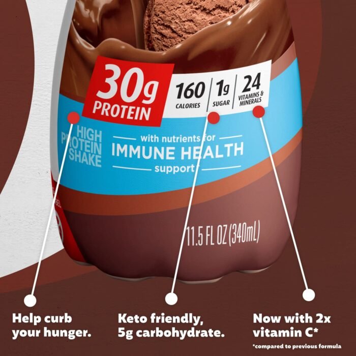 Premier Protein Shake, Chocolate, 30g Protein 1g Sugar 24 Vitamins Minerals Nutrients to Support Immune Health, 11.5 fl oz (Pack of 12) - Image 2