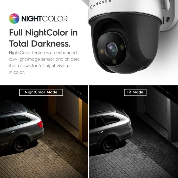 Amcrest 4MP Outdoor PT WiFi IP Camera Pan Zoom (Digital 16x) SmartHome WiFi Camera Security Speed Dome, Motorized Tilt, 98ft Nightcolor, (2.4Ghz), 107º FOV, IP66, 4MP, ASH47-W - Image 3