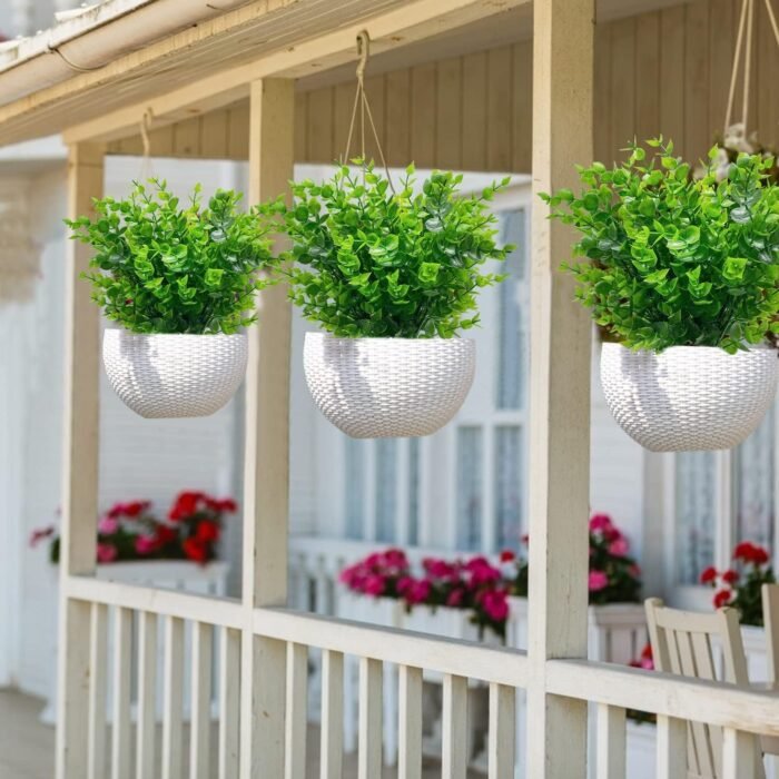 TURNMEON 20 Bundles Artificial Greenery Plants for Outdoors Spring Summer Decor, UV Resistant Fake Plants Faux Eucalyptus Plastic Shrubs Boxwood Fake Flowers Gardens Home Patio Outsides Decor(Green) - Image 8