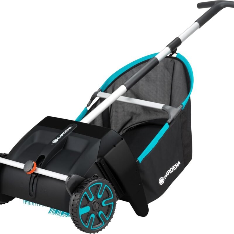 GARDENA (03565) Lawn and Leaf Collector, Durable and Easy to Manuever Push Lawn and Leaf Sweeper with Large Capacity 3.2 cu. ft. Mesh Collection Hopper Bag, 5 Year Warranty