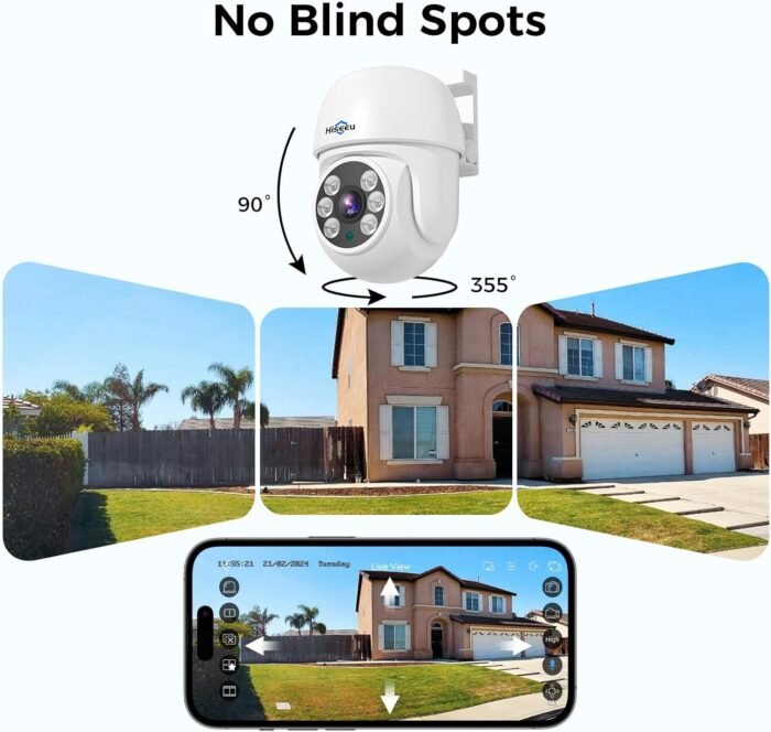 Hiseeu 3K Outdoor Wired Security Camera System with 8CH 5MP DVR & 8 PTZ Cameras,360° Coverage,Smart Dual Light & Audio,Person/Vehicle Detection,3TB HDD,100ft Night Vision,24/7 Recording,Smart Playback - Image 2