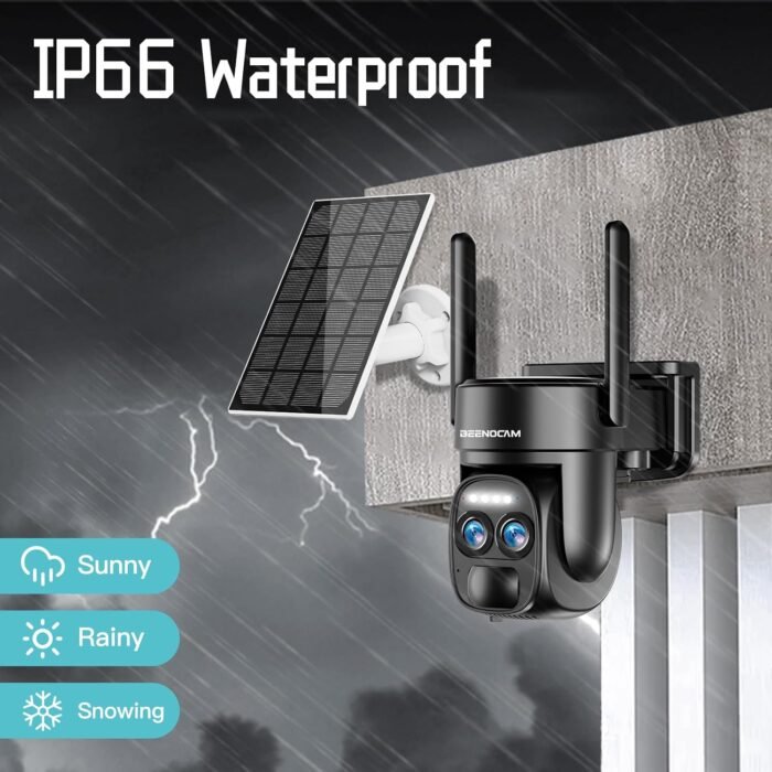 4K 8MP Solar Security Cameras Wireless Outdoor Battery Powered,360°PTZ Wireless Cameras for Home Security with Spotlight Siren, 5Dbi Dual antenna,PIR Human Detection,Color Night Vision,2.4/5Ghz - Image 7