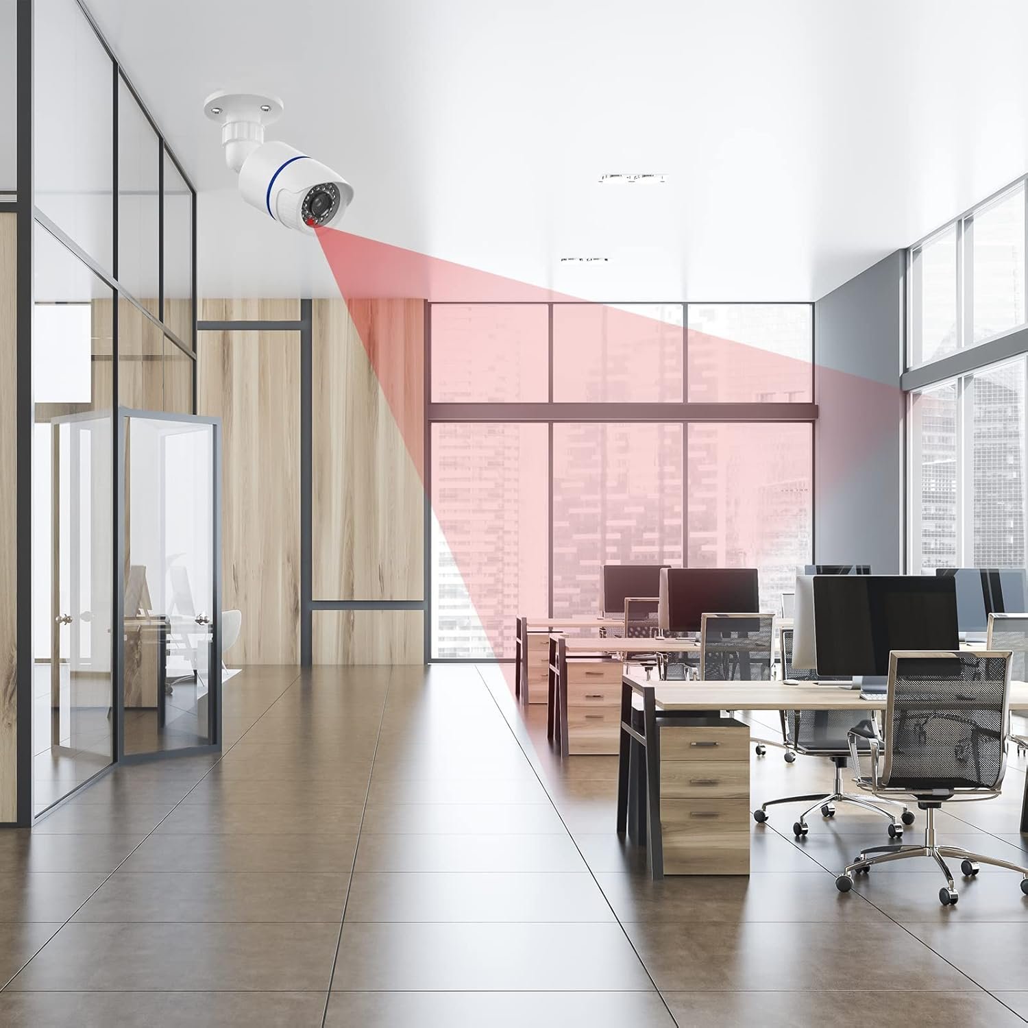 WALI Dummy Fake Camera, Surveillance Security CCTV Dome Camera, Indoor Outdoor Cameras, with One LED Light, Security Alert Sticker Decals (TC-W2), 2 Packs, White - Image 6