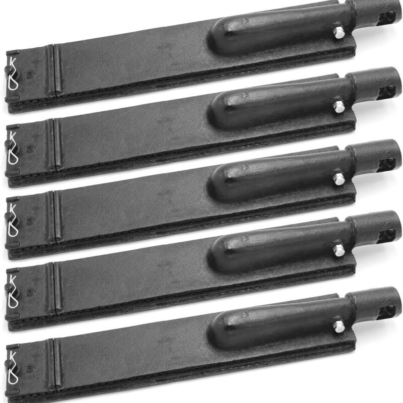 Hongso 15 3/4 Inches Cast Iron Gas Grill Burner Tube Kit Set Replacement Parts for Old Bull 4 Burner BBQ, Nexgrill 720-0026, 720-0057, 720-0058, 720-0145, Aussie, Bakers and Chefs 5-Pk