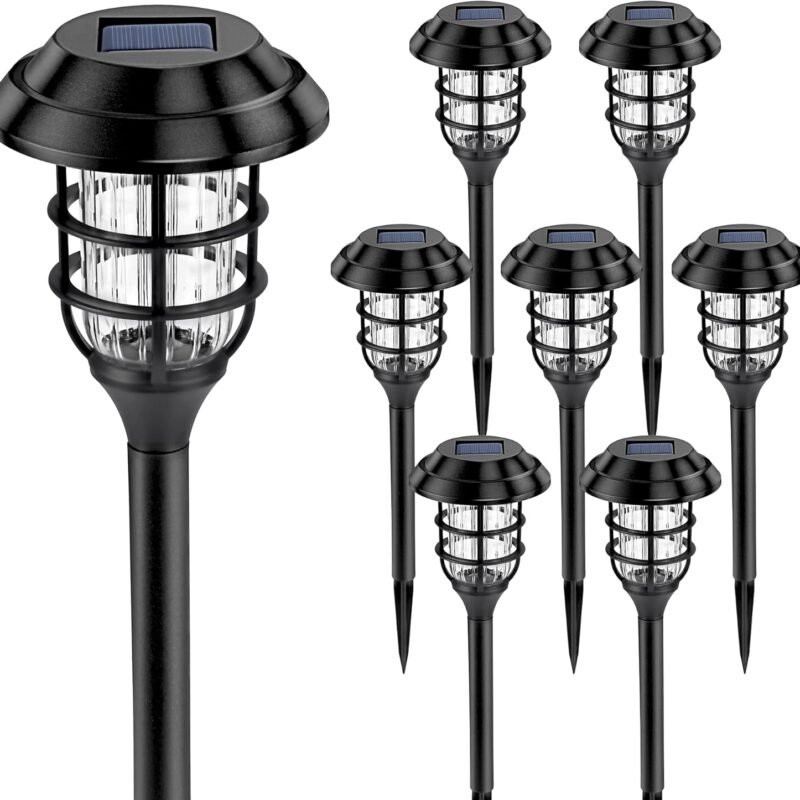 SOLPEX Solar Lights for Outside, Solar Outdoor Path Lights, Garden Lights Waterproof, Solar Powered Landscape Lighting for Yard, Garden, Pathway, Patio, Porch, Walkway, Driveway, 8 Pack(Cold White)