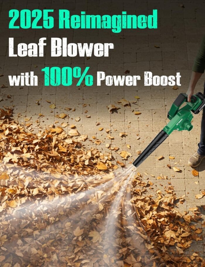 K I M O. Cordless Leaf Blower and Vacuum Combo 4 in 1, 3 Nozzles for Inflation and Deflation, 190MPH, Control Panel with 3 Speeds, 20" Extended Tube, 2 Pack Battery Powered Leaf Blowers for Lawn Care - Image 6