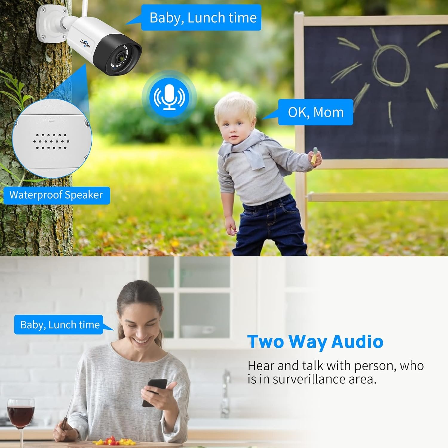 【Wireless Pro,Plug & Play】 Hiseeu 2.5K 5MP WiFi Security Camera System Outdoor,Expandable 16CH 8MP NVR, 1TB HDD,Spotlight,2 Way Audio, IP66 Waterproof, Motion Alert, DC Power Plug-in, 24/7 Recording - Image 4