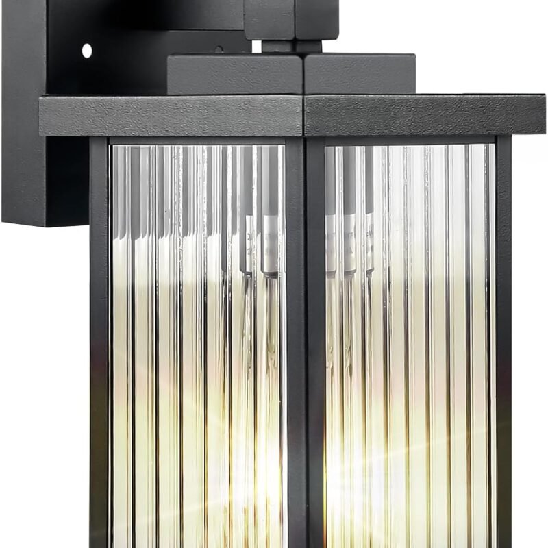Dusk to Dawn Outdoor Lighting, Waterproof Wall Sconce with Tempered Glass, Porch Lights for House Exterior Front Door Garage Patio Outdoor Light Fixture